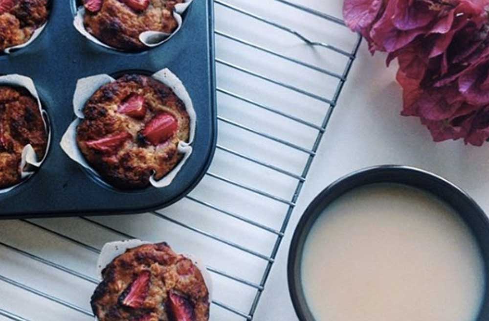 Gluten Free Breakfast Muffins with Strawberries