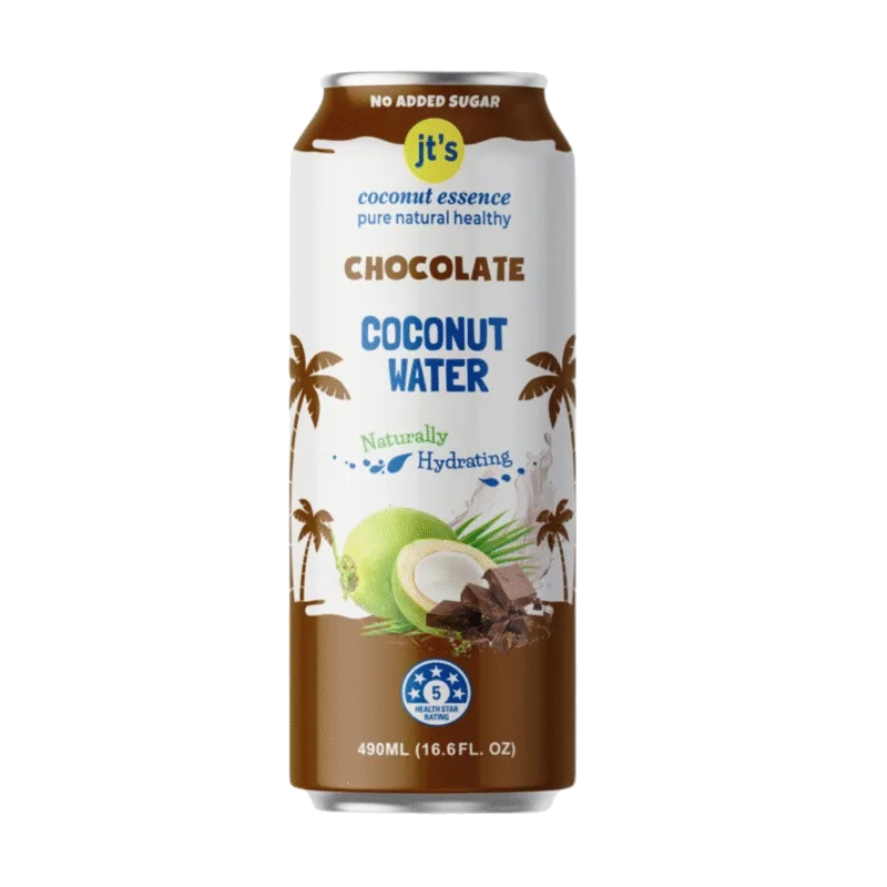JT’s Chocolate Coconut Water 490mL can — original packaging JT’s Chocolate Coconut Water 490mL can — original packaging